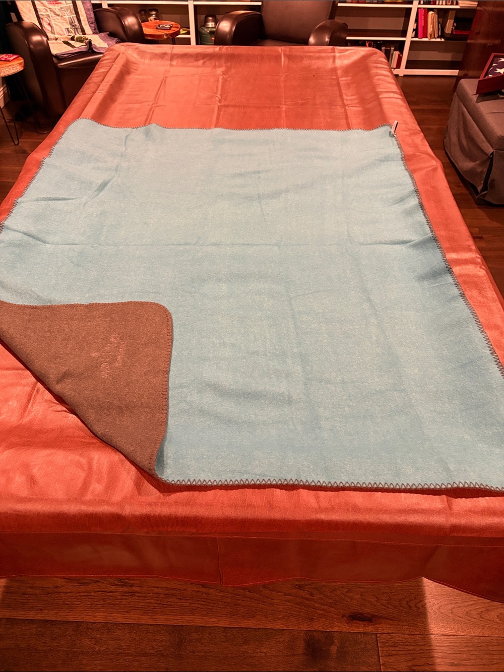 Turquoise and  Fleece Throw Blanket - nwot
